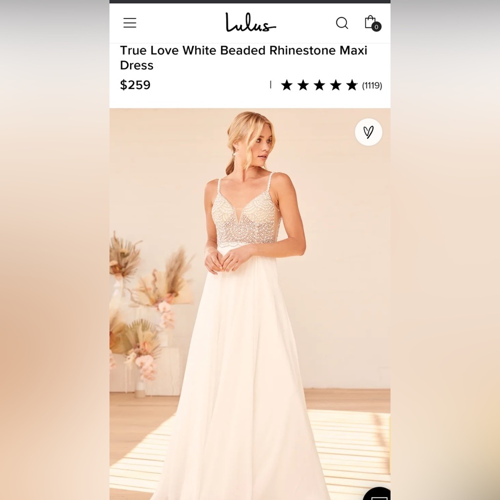 lulus white wedding dress size 4 - Picture 1 of 8